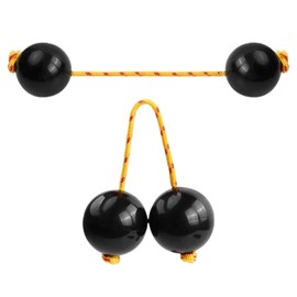 2 pairs of African shaker rhythm balls string instrument egg shaker, African instrument rhythm ball music shaker suitable for parties stage performances concerts weddings black