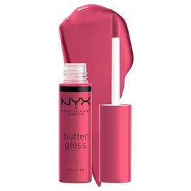 NYX PROFESSIONAL MAKEUP Butter Gloss - Brillo de labios antiadherente, tarta de queso de fresa (rosa cálido)
