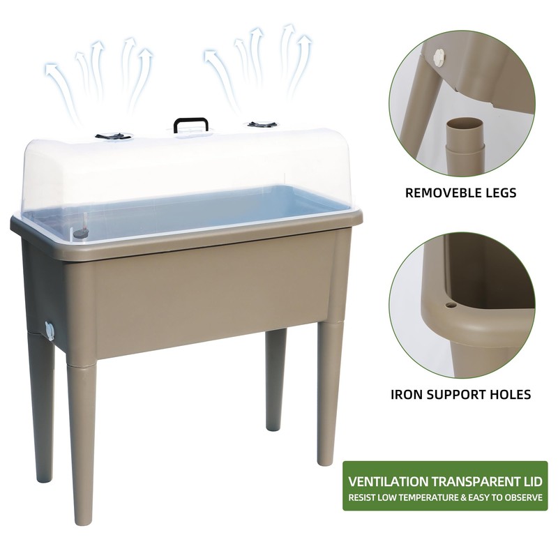 Dexceder 13.2 Gallon Self Watering Raised Garden Bed with Ventilation