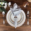 INFEI Plain Striped Cotton Linen Blended Dinner Cloth Napkins -