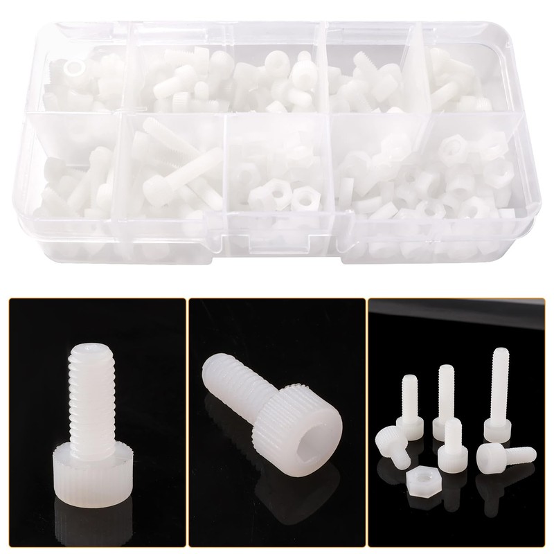Lyeteung 90 Sets 6 Sizes M4 Nylon Plastic Screws and