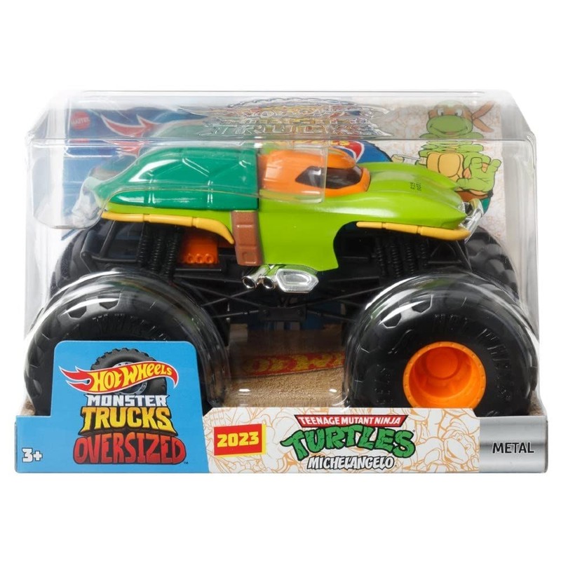 Hot Wheels 1:24 Monster Truck Large Car Ninja Turtles Michelangelo