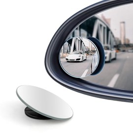 Toter Winkel Spiegel Auto Toter-Winkel-Assistent 4 Stück Runder Rahmenloser 360° Drehbarer Convex Spiegel, HD Einstellbar für Auto LKW SUV Blind Spot Zusatzspiegel Außen