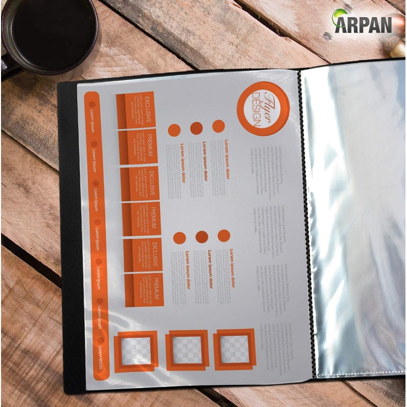 Display Book - 48 Pockets Black Presentation A4 Display Book