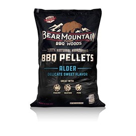 BEAR MOUNTAIN Premium BBQ WOODS 100% All-Natural Hardwood Pellets - Alder Wood (20 lb. Bag) Perfect for Pellet Smokers, or Any Outdoor Grill-Rich, Smoky Wood-Fired Flavor