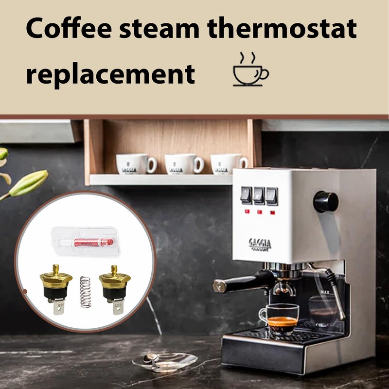 Coffee Steam Thermostat Replacement, M4 Thread, 107°C & 145°C for