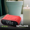 MUSE M-10 RD Radio Alarm Clock with LED Display, Two