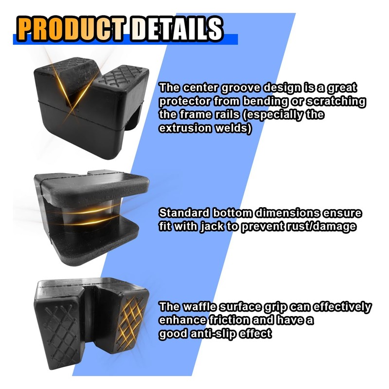 Jack Pad Adapter, Rubber Floor Jack Stand Pads, Universal Heavy