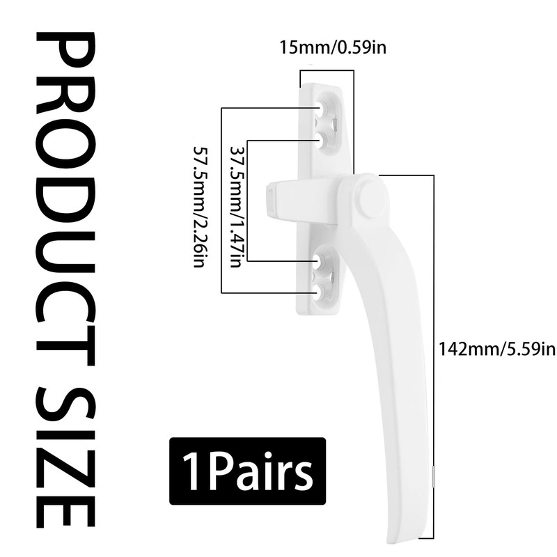 2-Pack Window Handle – Universal Window Handles for UPVC Windows,