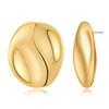 ENSKEFEN Gold Statement Chunky Stud Earrings for Women Geometric Oval