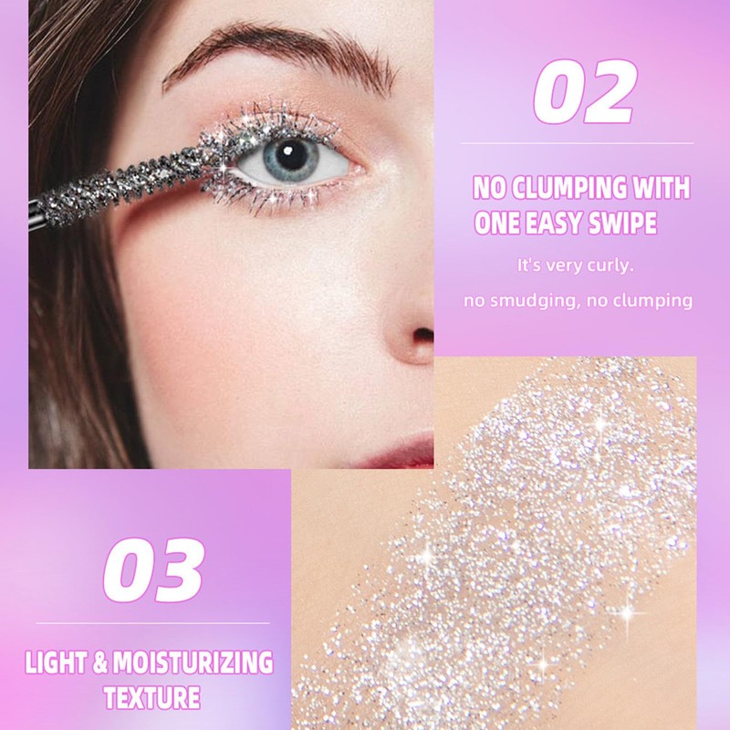 Hppsctink 3.8 g White Eyeshadow and 3.2 g Mascara, Sequin