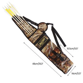 ARCTIRA Archery Back Quiver Arrow Holder with Puller Lightweight Adjustable Quiver Foldable Arrow Case with Large Capacity for Recurve & Compound Bow Hunting (Camo)