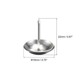 QUARKZMAN 25 Pieces Upholstery Nails 19mm x 22mm Round Head Decorative Furniture Tacks Thumbtacks for Furniture Sofa Headboards Bright Black