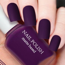 ASMAYSA Dark Purple Matte Gel Nail Polish for Women & Girls - Fast Dry, Highly Pigmented Color, DIY at Home Top Coat - 12 ML
