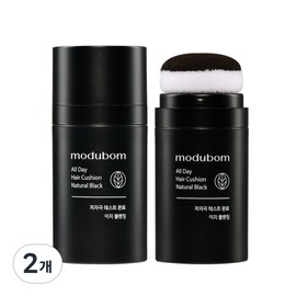 Modbom Easy Hairline Parting Cover All Day Hair Cushion (Black Brown), 2 Pieces, Natural Black / 모두봄 간편한 헤어라인 가르마 커버 올데이 헤어쿠션 (블랙브라운), 2개, 내추럴 블랙