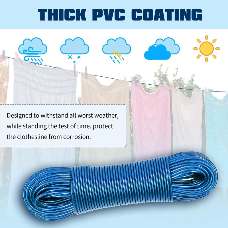 25m Washing Line,Clothes Line,Clothes Lines for Outside,Strong and Durable,Waterproof and