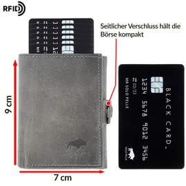 - SOLO PELLE® Slim Wallet with Coin Compartment [12 Cards] Riva [RFID Protection] Card Wallet with Coin Compartment [Leather] Smart Wallet for Men and Women Leather, stone grey
