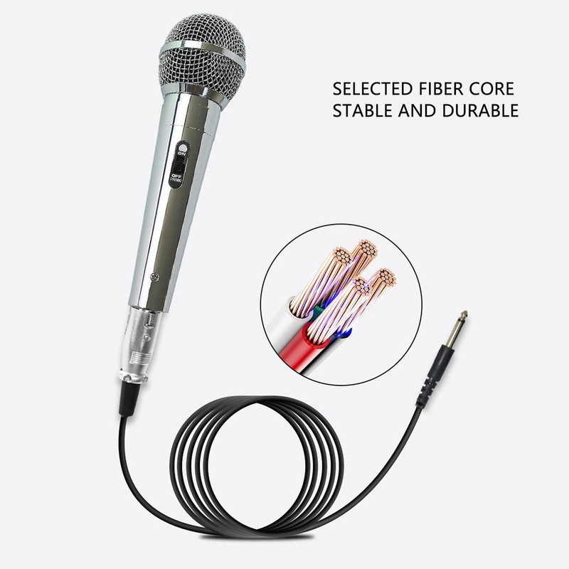 Goshyda Wired Dynamic Microphone, Professional Karaoke Handheld Microphone with Detachable