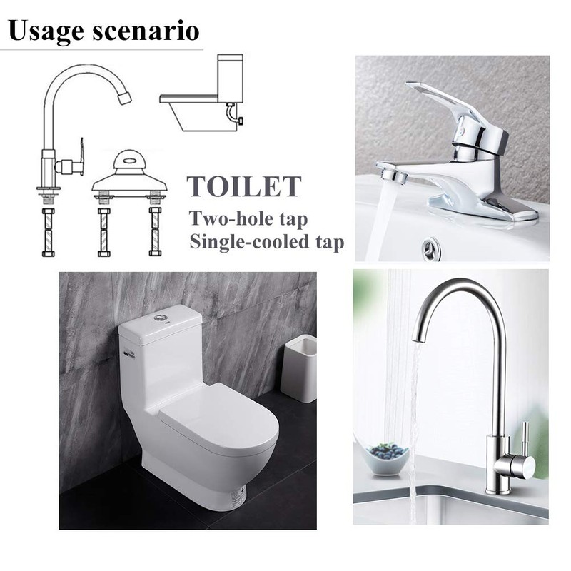 Pair of Flexible Pipes for Bathroom/Kitchen/Toilet Taps British Standard Pipe