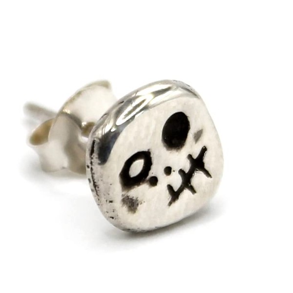 COSUMOSU 925 Sterling Silver Skull Stud 1Pc Earrings