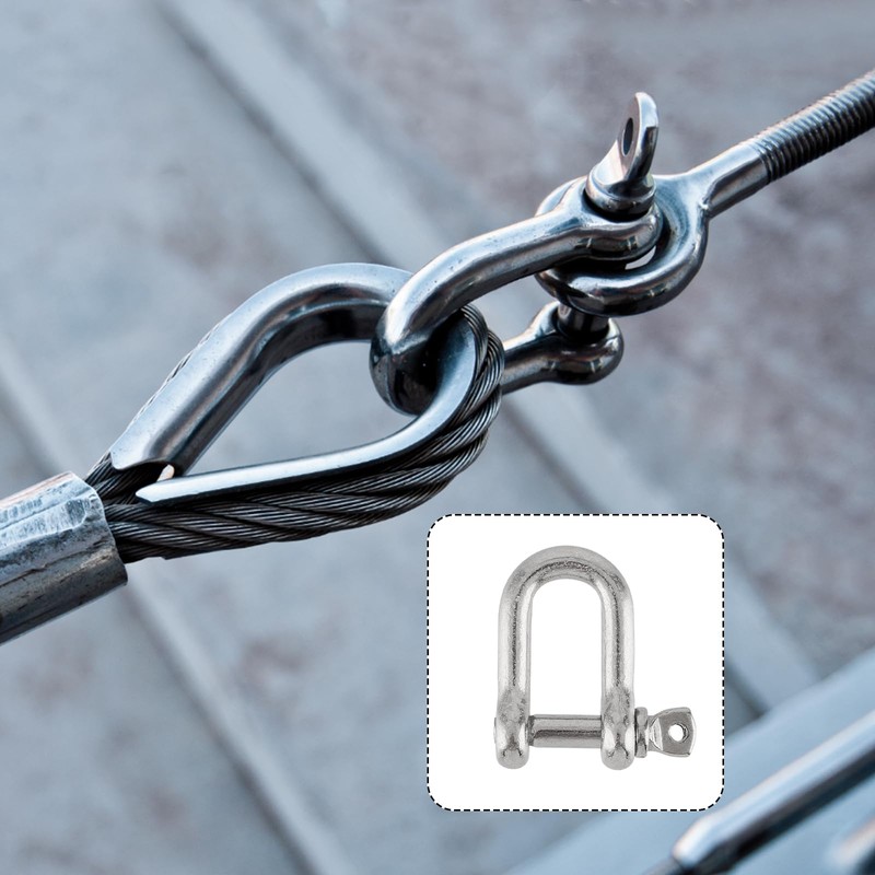 PUCSIQ Pack of 20 Shackles D Shape M4 Stainless Steel