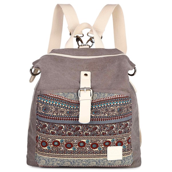 Backpack Purse Women Girls Canvas Backpack/Rucksack Convertible Shoulder bag Casual Daypack Medium