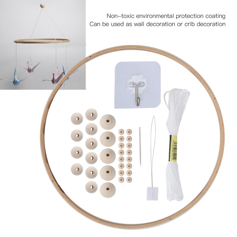 DIY Wind Chimes Kit Round Wood Beads Crafts Ornaments Hand
