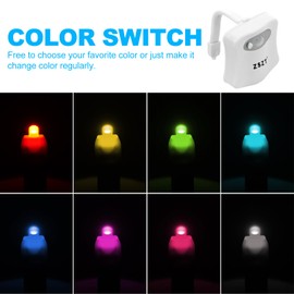 ZSZT Toilet Night Light Motion Sensor Activated by ZSZT, 8 Colors Changing Toilet Bowl Nightlight for Bathroom, Perfect for Using Toilet in Midnight, Funny Gift for your Kids