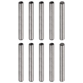 sourcing map Pack of 10 M4 Female Thread Dowel Pin 6 x 40 mm Chamfering Flat Carbon Steel Cylindrical Pen Bed Bookshelf Metal Devices Industrial Pins