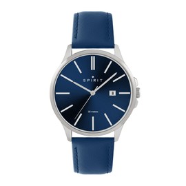Spirit Men's Analogue Quartz Watch with Leather Strap SP1009, navy, Strap.