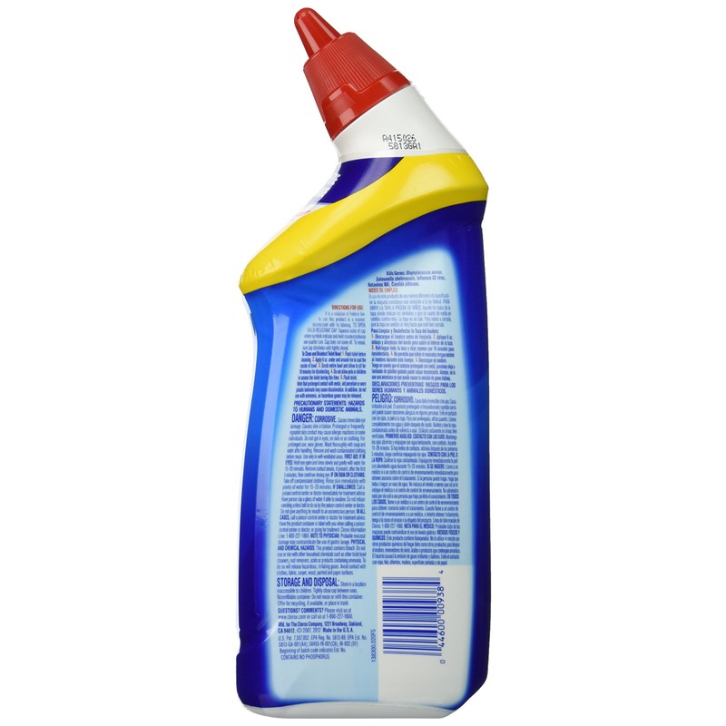 Clorox Toilet Bowl Cleaner with Bleach Rain Clean Scent Bottle