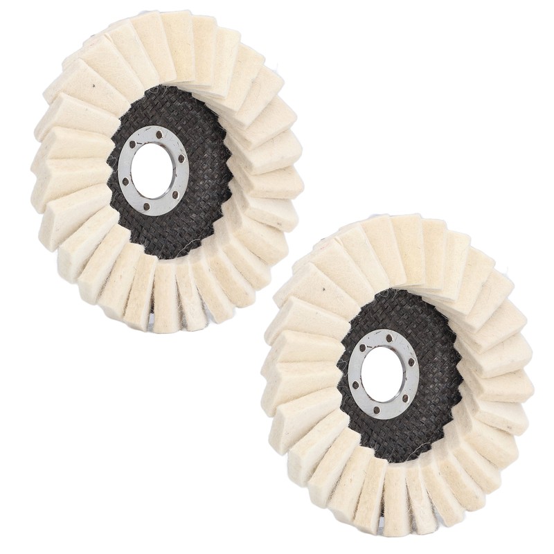 2Pcs 5in Grinding Disc Wave Shape Wool Felt Polishing Wheel