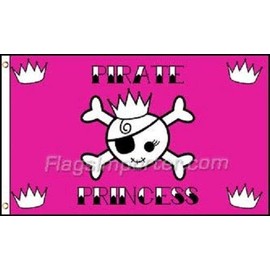 Trade Winds 3x5 Jolly Roger Pirate Pink Princess Flag 3' x 5' House Banner Grommets (FI) Premium Fade Resistant