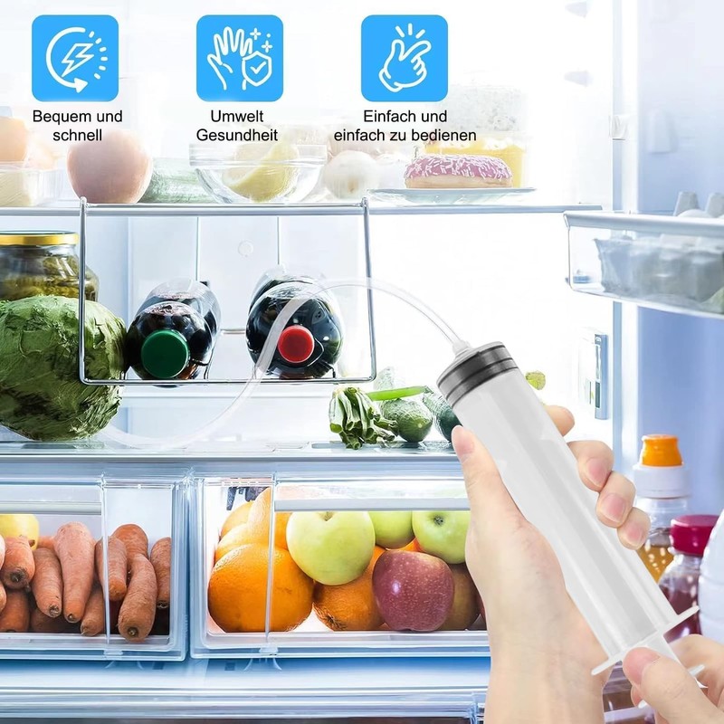 Fridge Drain Hole Cleaning Tool, Fridge Cleaning Syringe Kit, Reusable