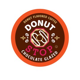 Donut Stop Flavored Coffee Pods, Compatible with 2.0 K-Cup Brewers, Chocolate Glazed Flavor, 40 Count