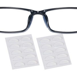 Eyeglass Nose Pads, 1.3mm Ultra-Thin Design, Anti Slip Nose Pads for Glasses with Super Sticky Backing, Soft Silicone Nose Pad for Glasses, Sunglasses and Eye Wear (10 Clear Pairs)