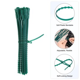M METERXITY 20-Pack Plant Twist Ties 9 Inch Plastic Twist Ties Adjustable Garden Plant Twist Ties Plant Support Tree Shrub Ties for Indoor/Outdoor/Home/Office/Garden [Dark Green]