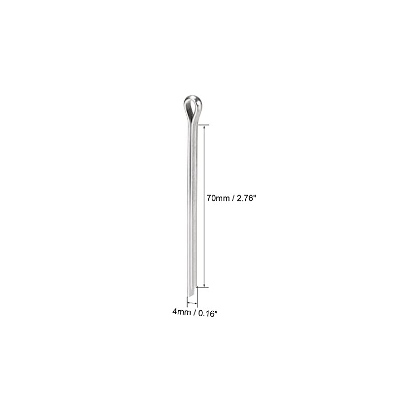 sourcing map Split Cotter Pin - 4mm x 70mm 304