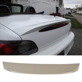 IKON MOTORSPORTS, Trunk Spoiler Compatible with 2000-2009 Honda S2000, OE Style Unpainted Beige ABS Plastic Rear Trunk Lid Spoiler Wing Lip