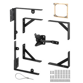 Saker Heavy Duty Gate Brace Kit, Anti-Sag Gate Hardware, Corner Brace for Wooden Fences, Driveways, Doors, Windows (1, Black)