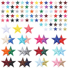 108 parches para planchar con estrellas, pequeños parches para planchar de 1.1 pulgadas para ropa, coser parches bordados, planchar, chaquetas, adornos, apliques para decoración de estrellas