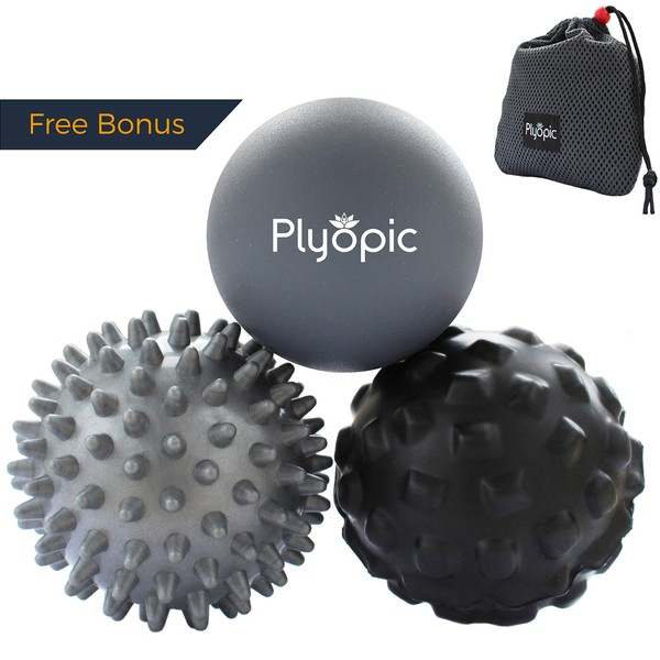Plyopic Massage Ball Set – for Deep Tissue Muscle Recovery, Myofascial Release, Trigger Point Therapy, Mobility and Plantar Fasciitis Relief