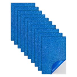 Jtnohx Glitter Foam Sheets with Adhesive Backing, Self Adhesive Eva Foam for Crafts, 7"×11.3" 10 Pcs Sticky Glitter Craft Eva Sheets for Arts Projects (Blue)