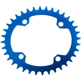 YBEKI 30T 32T 34T 36T 38T 40T 42T 44T 46T 48T 50T 52T Chainring 104BCD Round Oval Narrow Wide Single Bike Chainring for 8 9 10 11 Speed Mountain Bike Road Bike MTB BMX (Blue Oval, 38T)