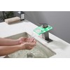 ICREEH LED Waterfall Bathroom Sink Faucet, 3 Colors Changing Glass