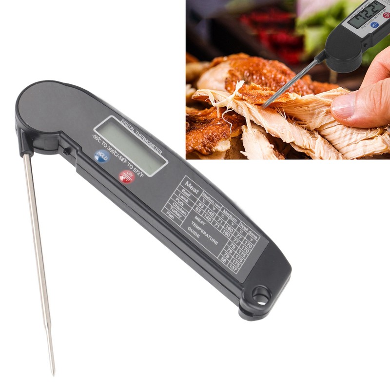 Digital Electronic Food Thermometer Foldable Intelligent Straightaway Read Thermometer for