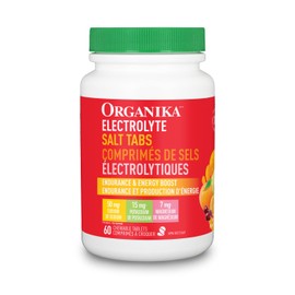 Organika Organika Electrolyte Salt Tabs - Fruit Punch Flavour Chewable - Fast Hydration for Endurance and Energy Boost with Added D-Glucose - 60tabs