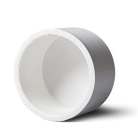 PVC Sch 40 End Cap SOC Solvent Weld, White, 1/2", PVC Pipe Fitting Pressure Rated Water Line Irrigation Plumbing Connector