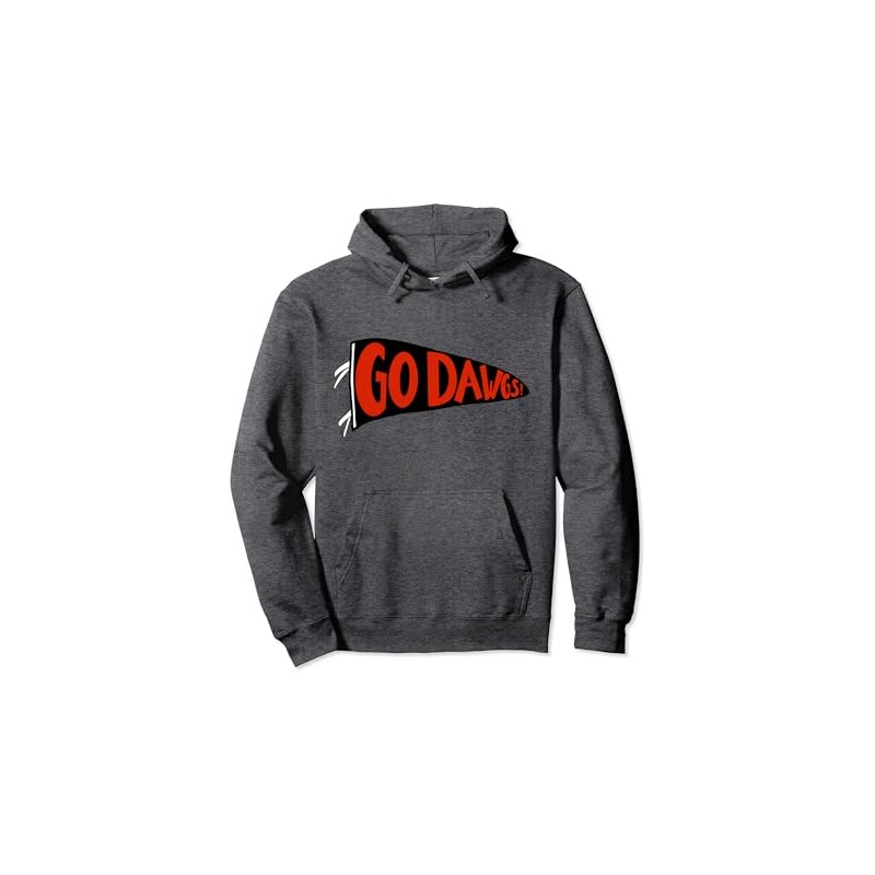 Bulldog Design Pennant Flag Pullover Hoodie