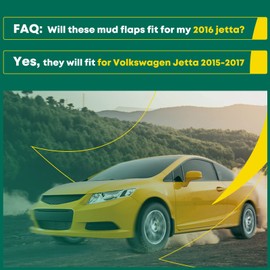 YHTAUTO - Juego de 4 solapas de barro para salpicaduras, accesorios de repuesto para Volkswagen Jetta 2015 2016 2017 Sedán, delantero y trasero izquierdo, color negro